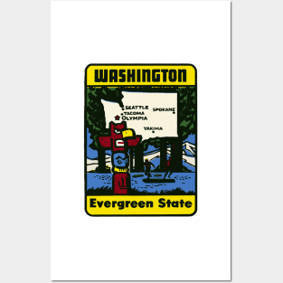 Vintage Washington State Decal Posters and Art